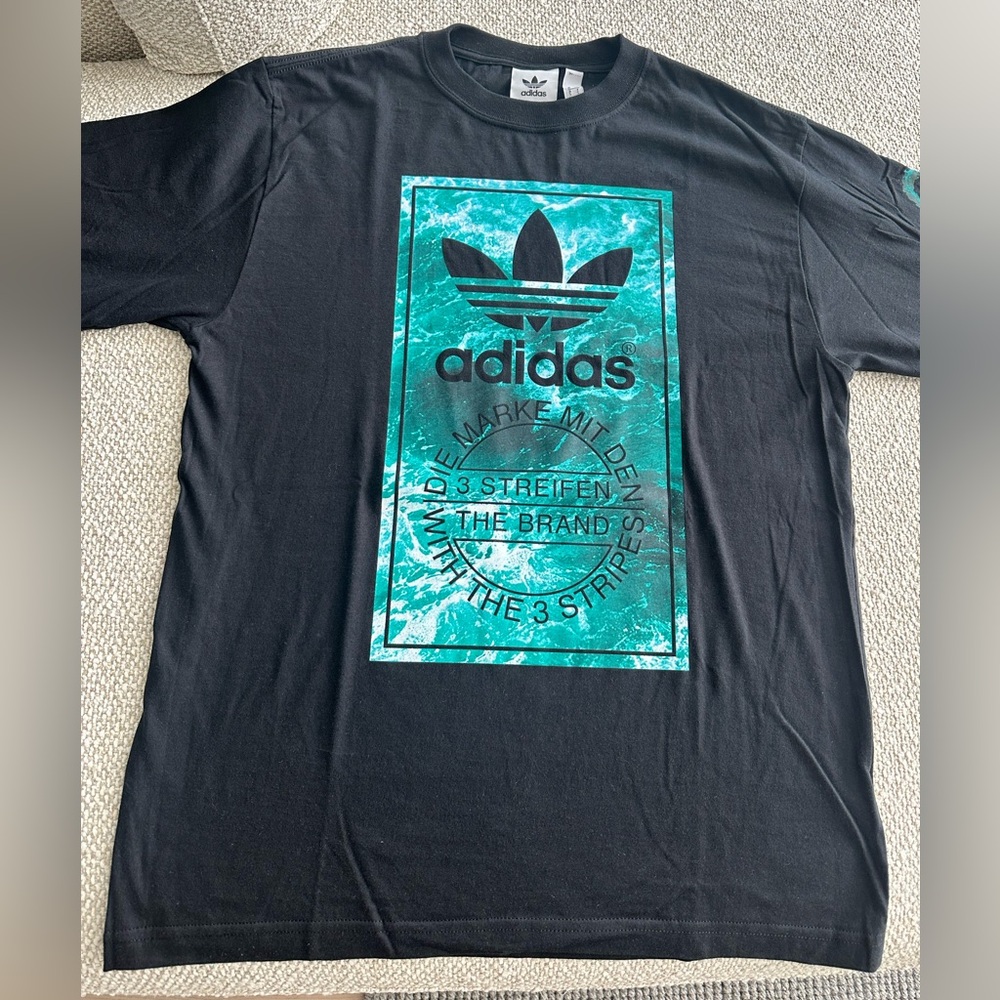 Adidas Black and Blue Long Sleeve Tees